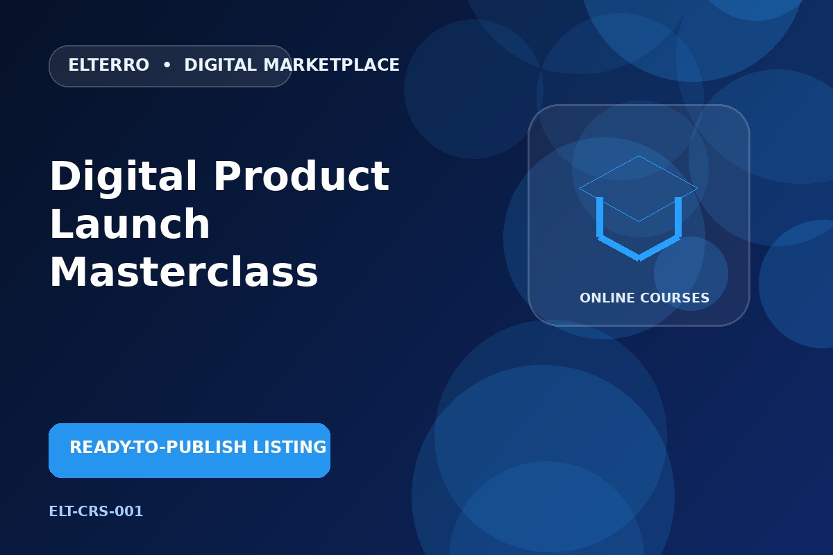 Digital Product Launch Masterclass