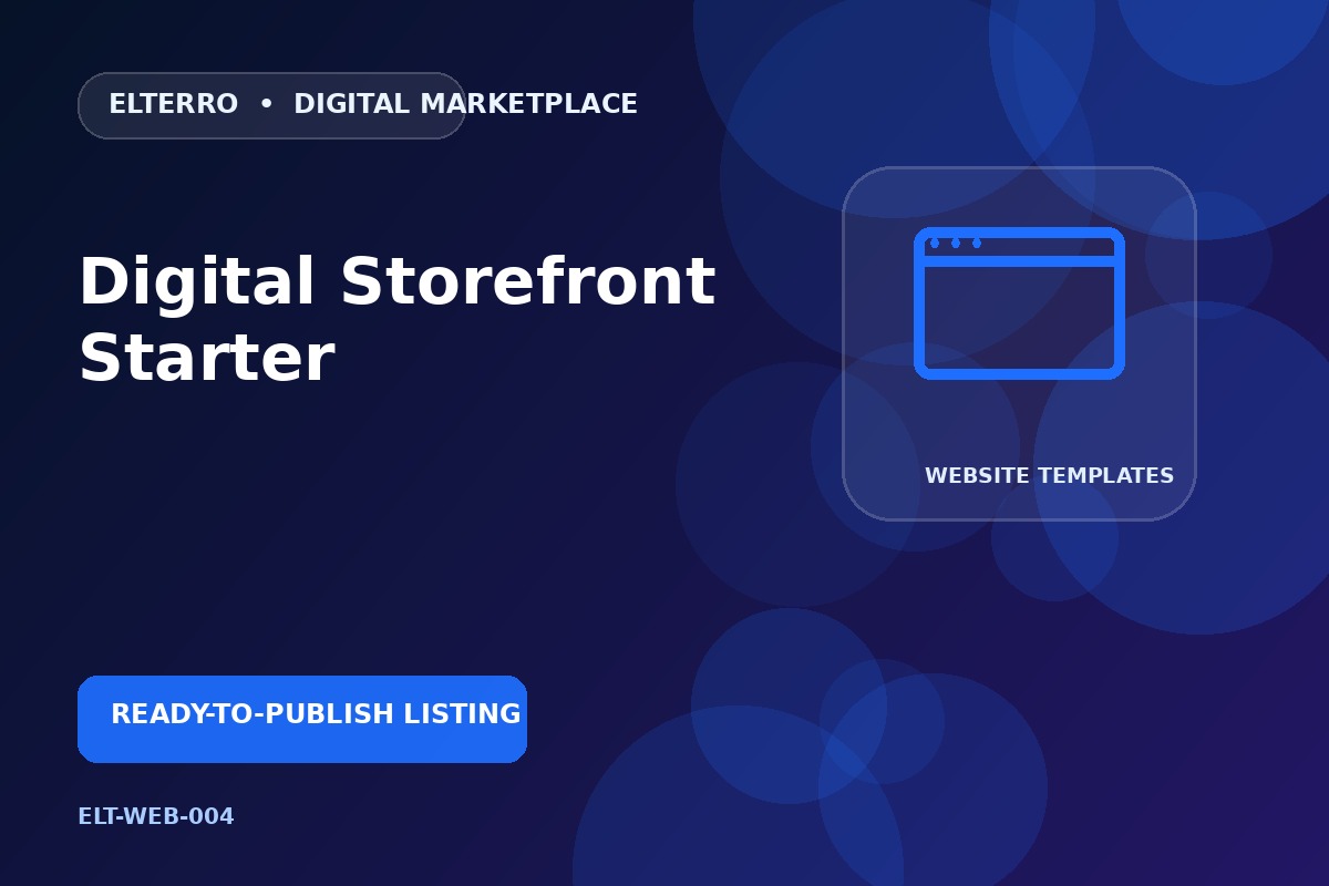 Digital Storefront Starter