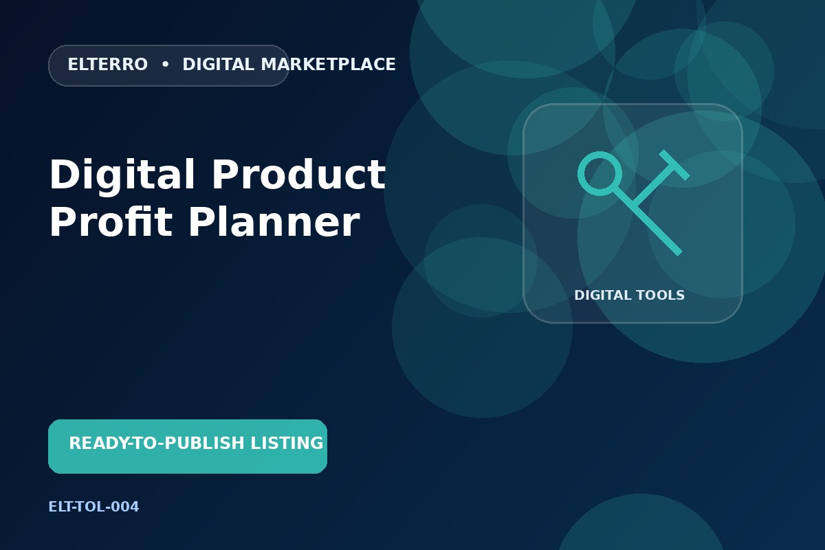 Digital Product Profit Planner