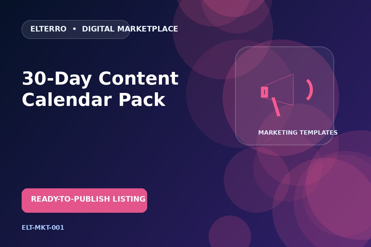 30-Day Content Calendar Pack
