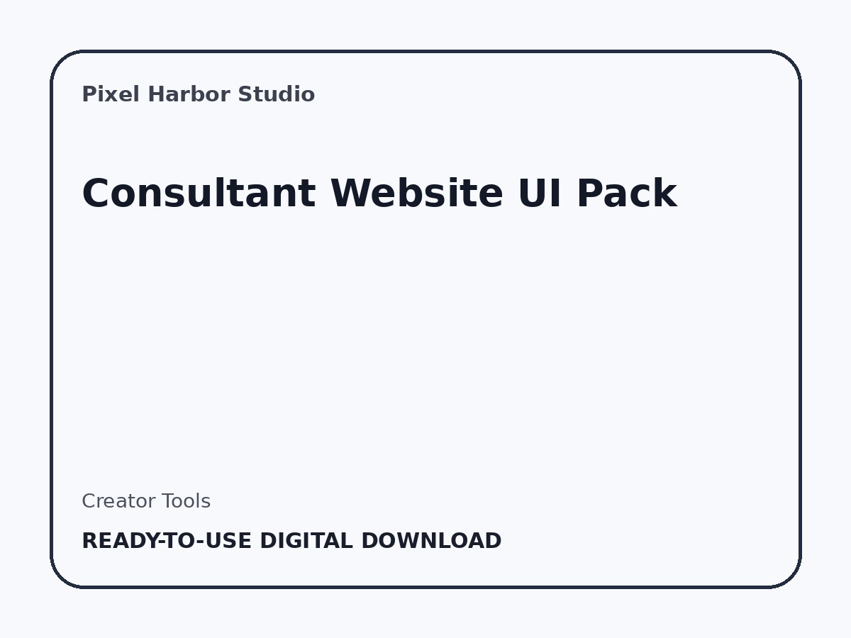 Consultant Website UI Pack