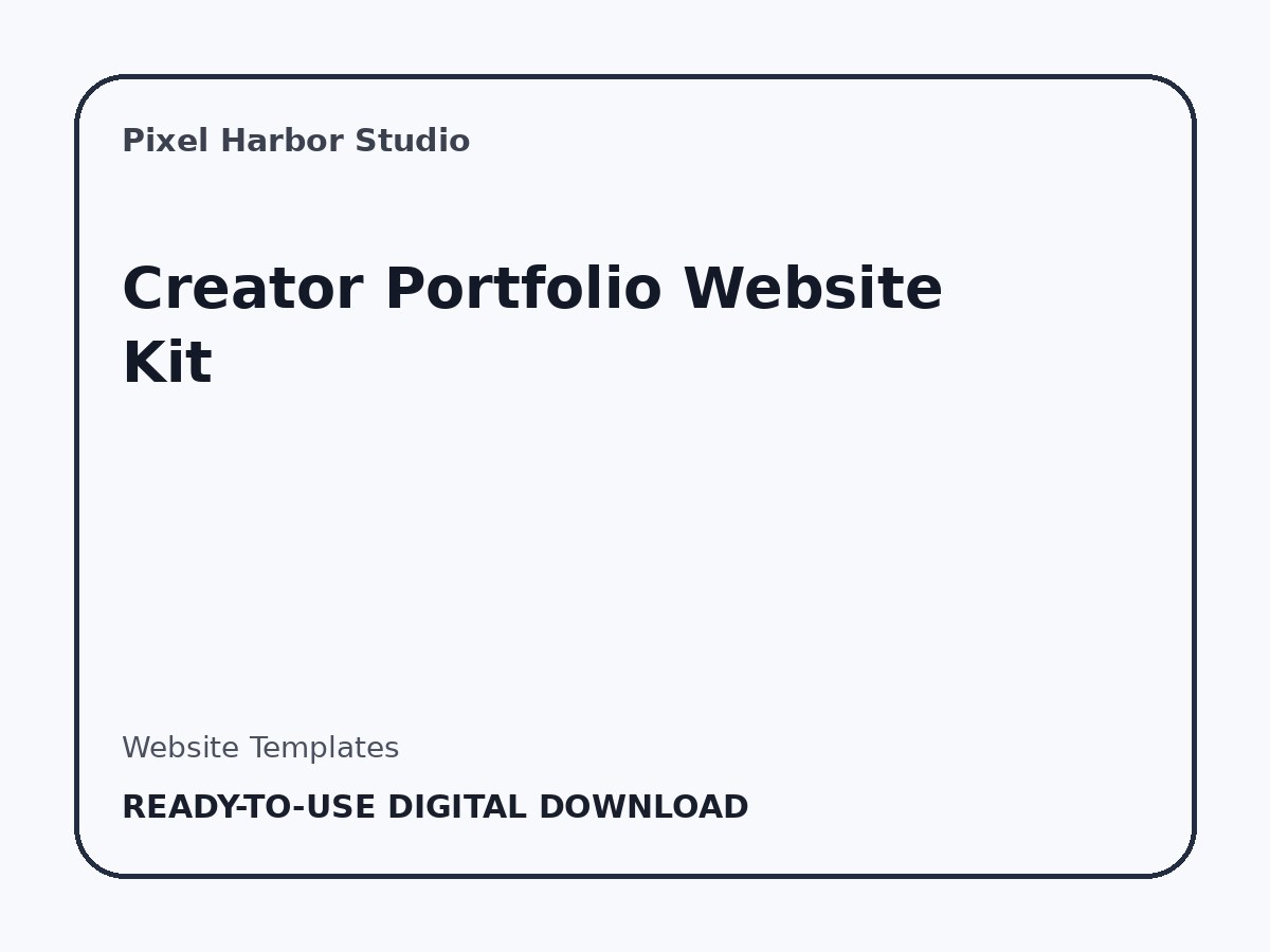 Creator Portfolio Website Kit
