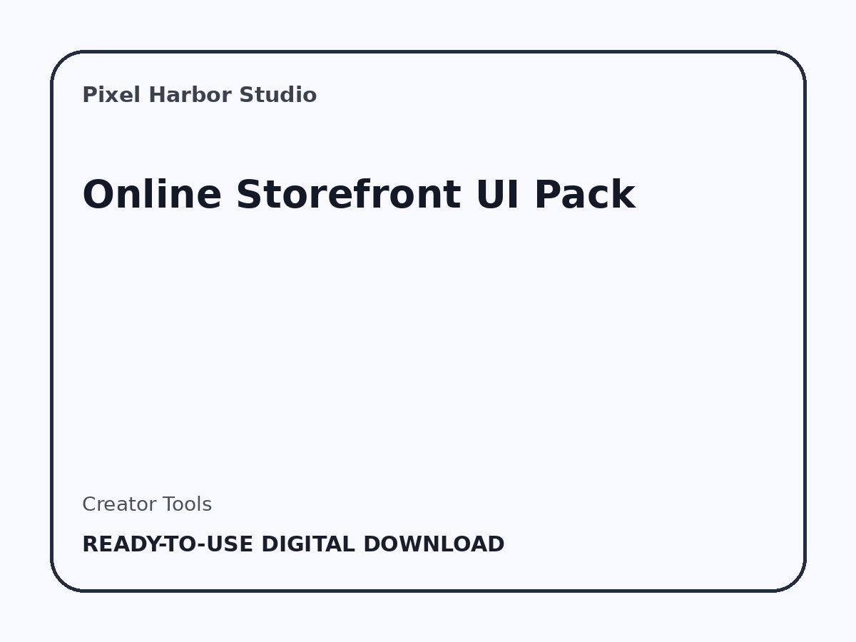Online Storefront UI Pack