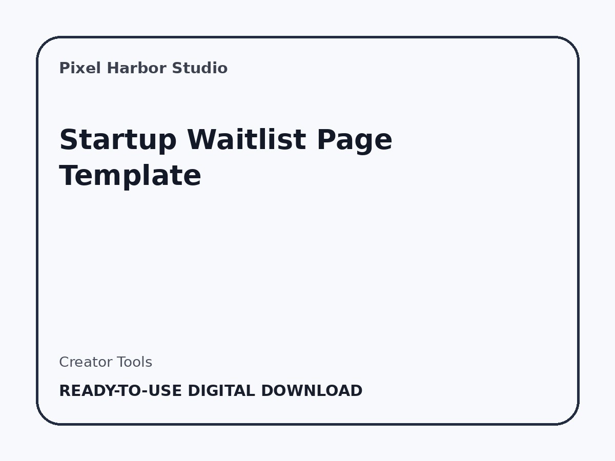 Startup Waitlist Page Template