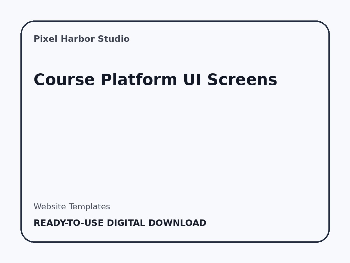 Course Platform UI Screens