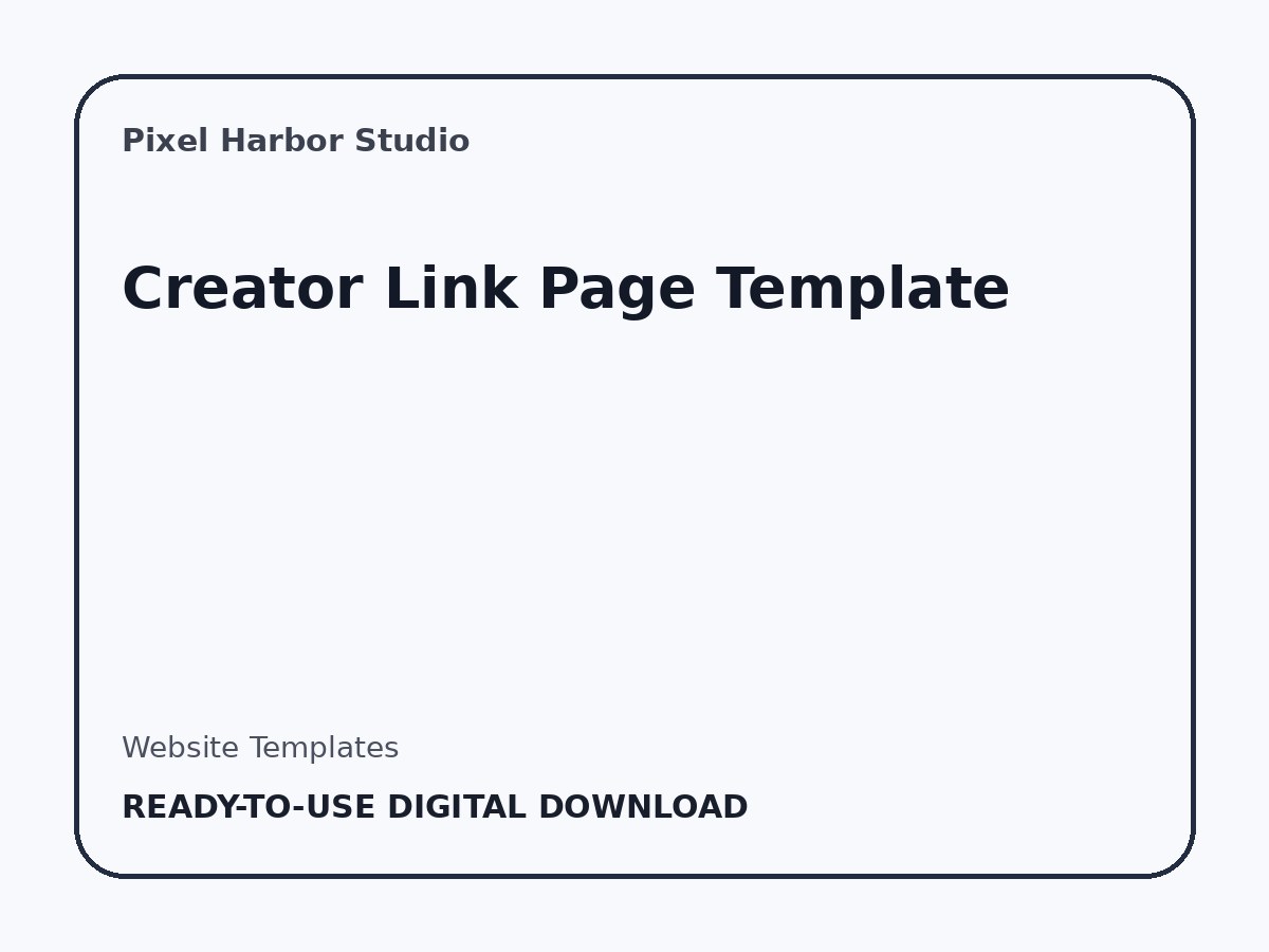 Creator Link Page Template