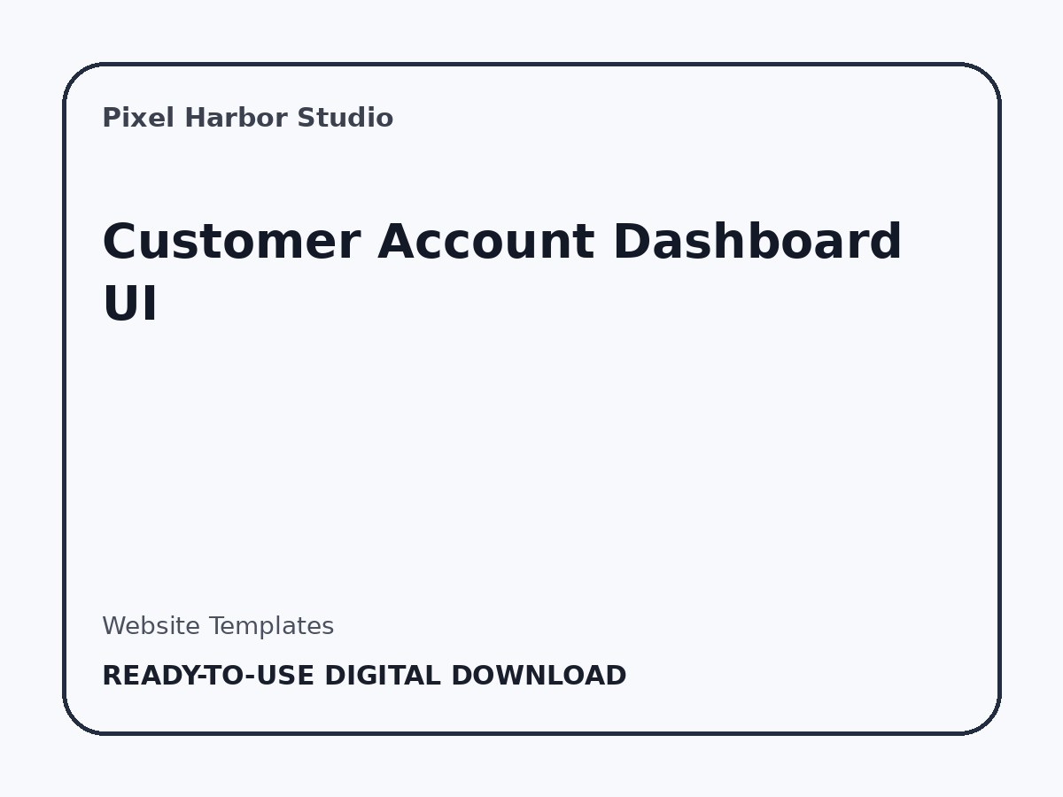 Customer Account Dashboard UI