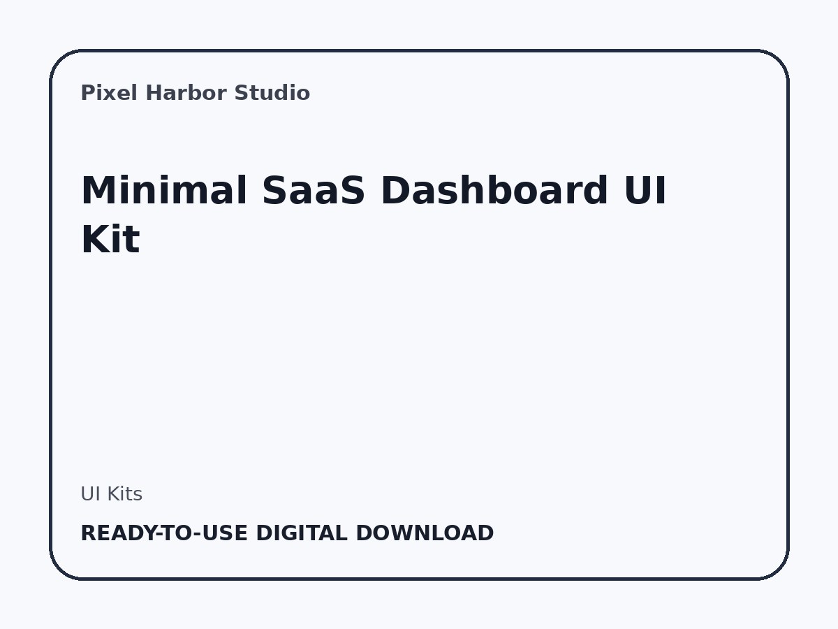 Minimal SaaS Dashboard UI Kit
