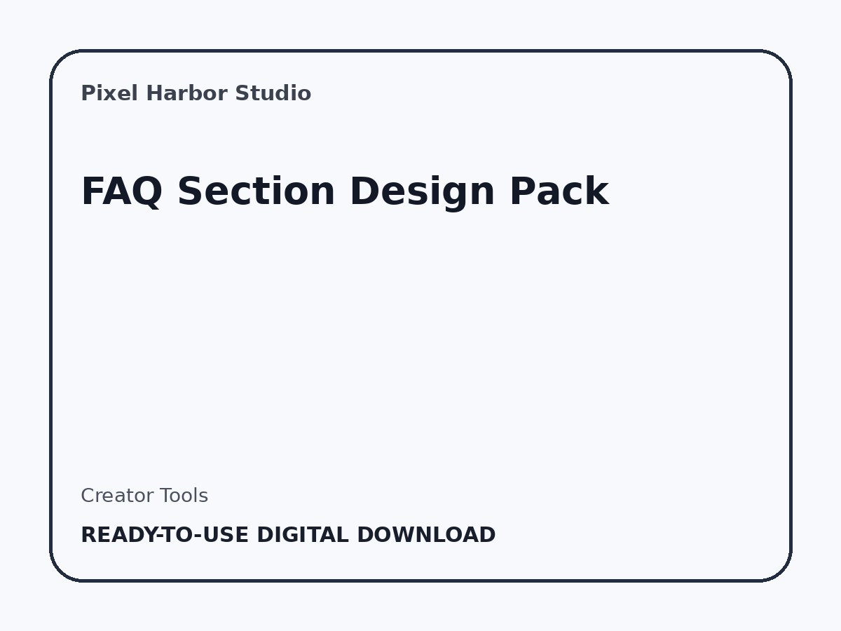 FAQ Section Design Pack