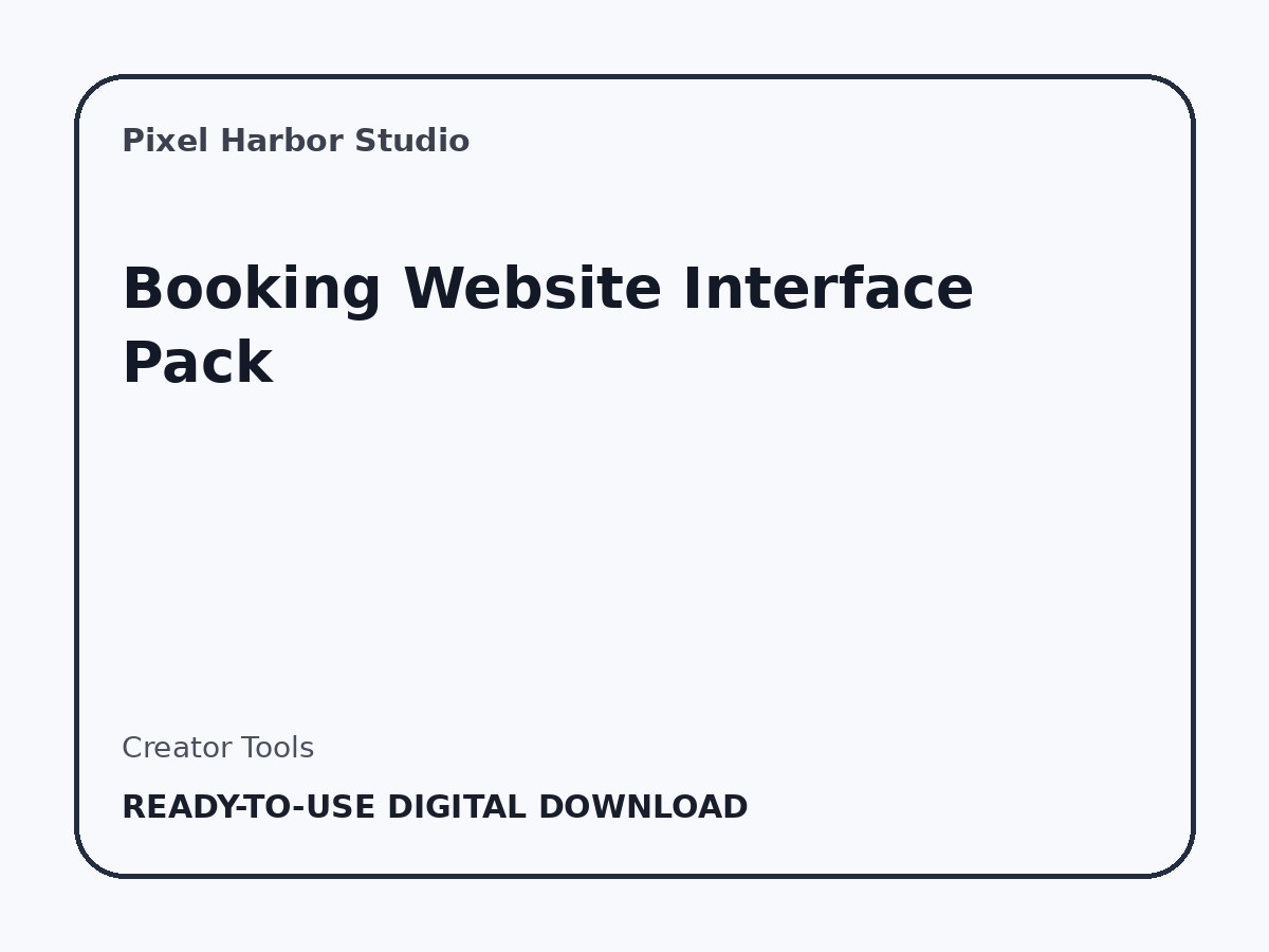 Booking Website Interface Pack