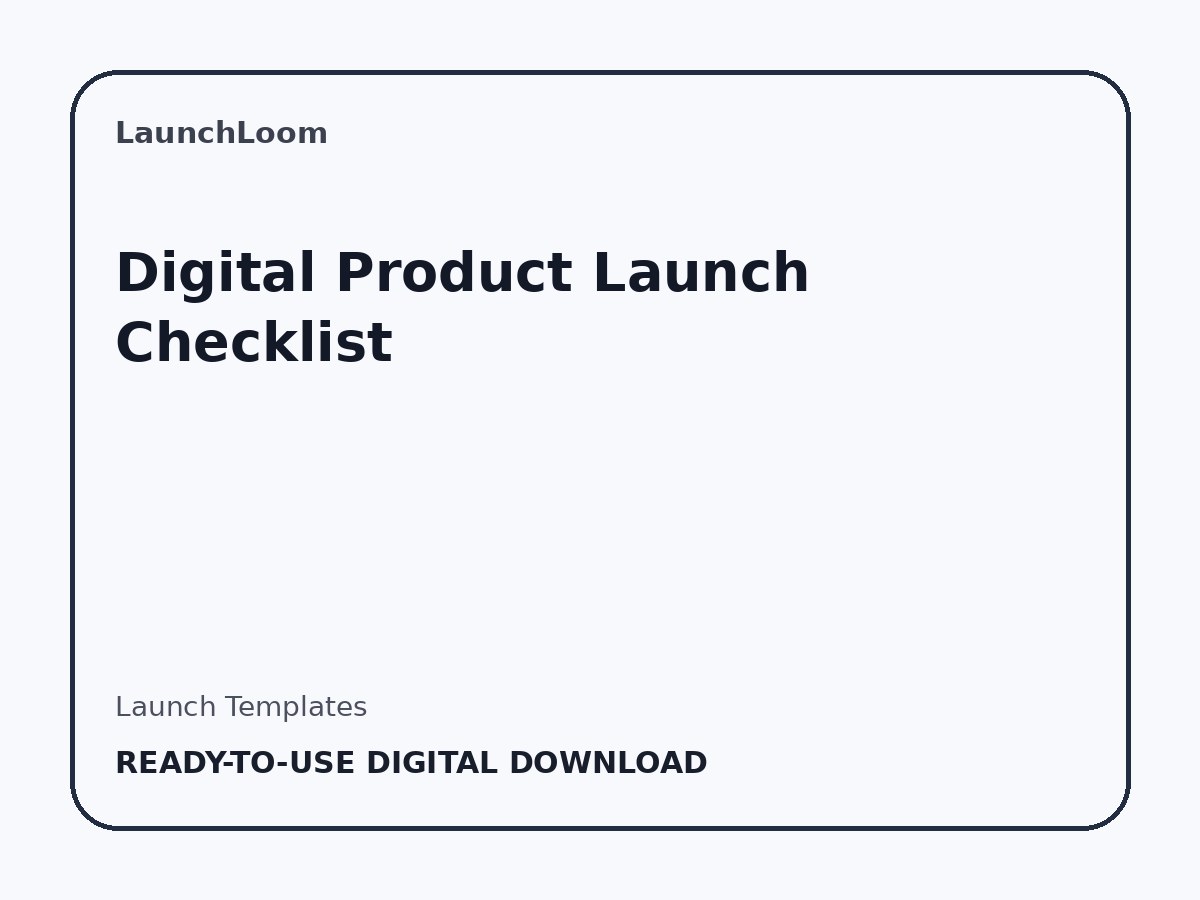 Digital Product Launch Checklist