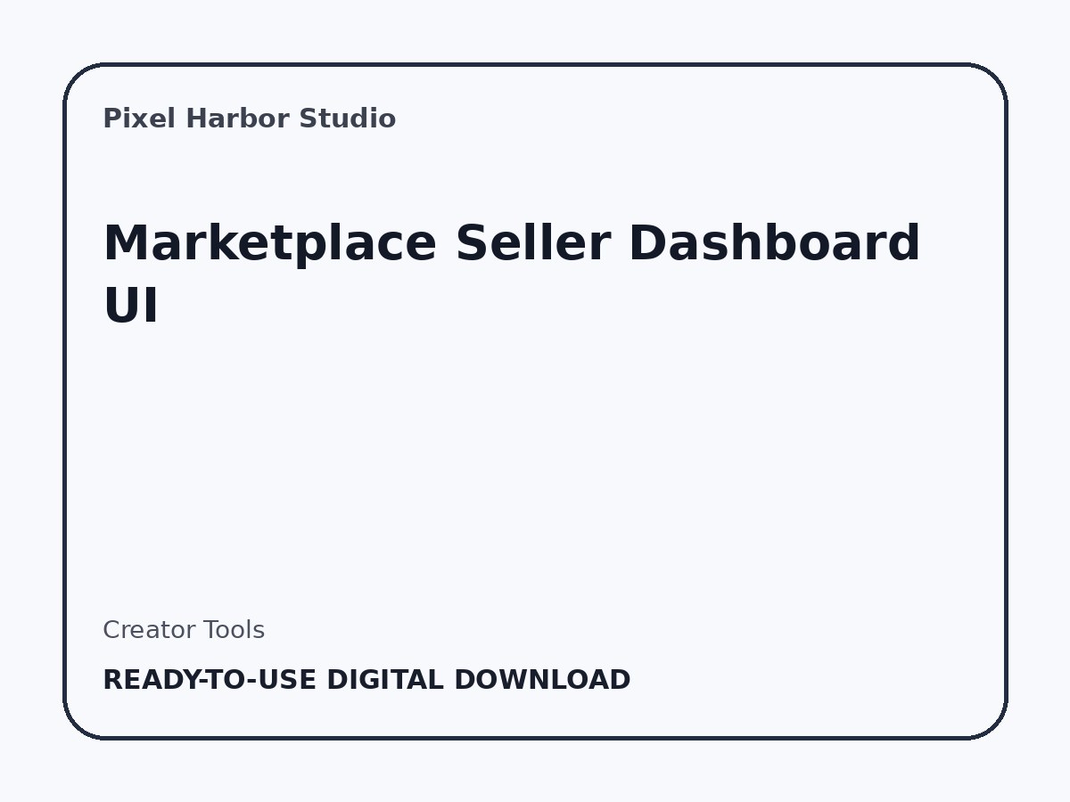 Marketplace Seller Dashboard UI