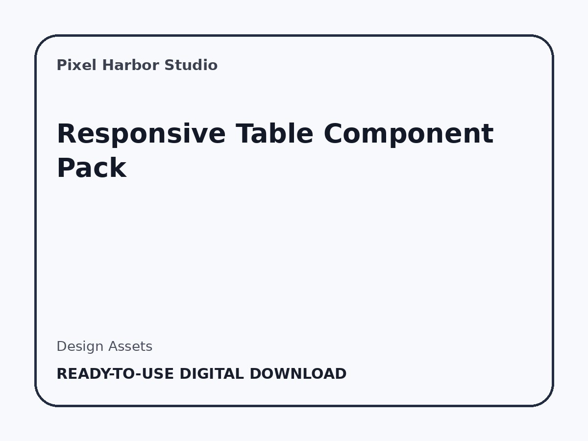 Responsive Table Component Pack
