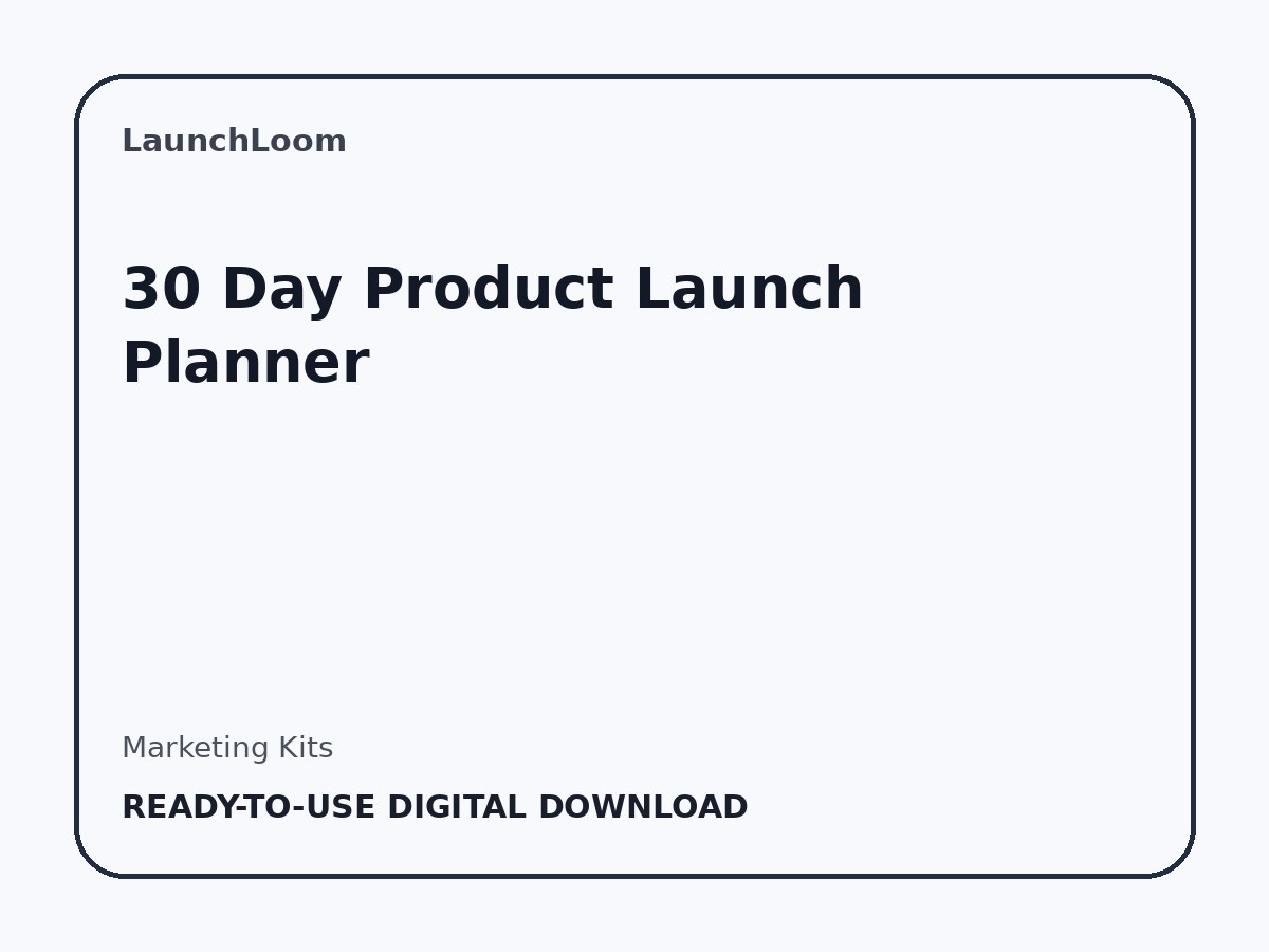 30 Day Product Launch Planner