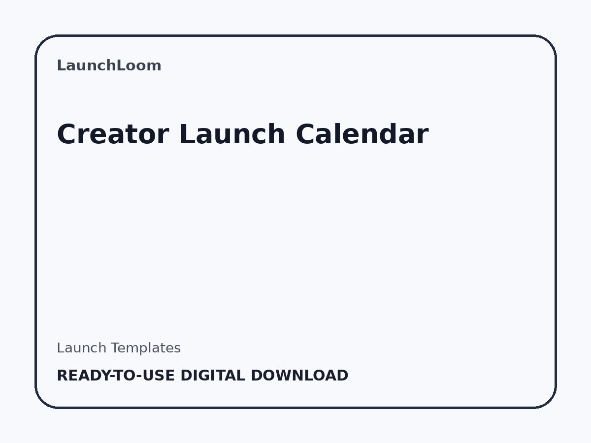 Creator Launch Calendar