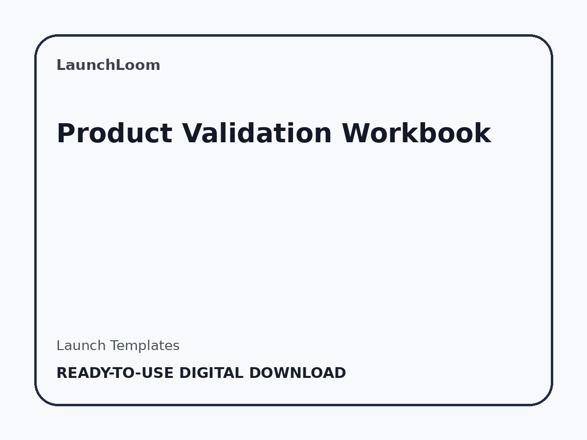 Product Validation Workbook