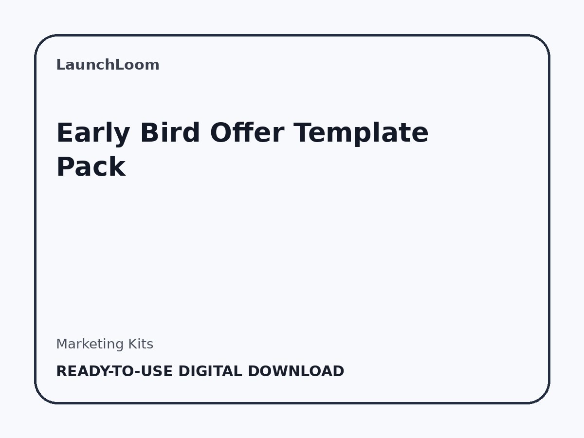 Early Bird Offer Template Pack