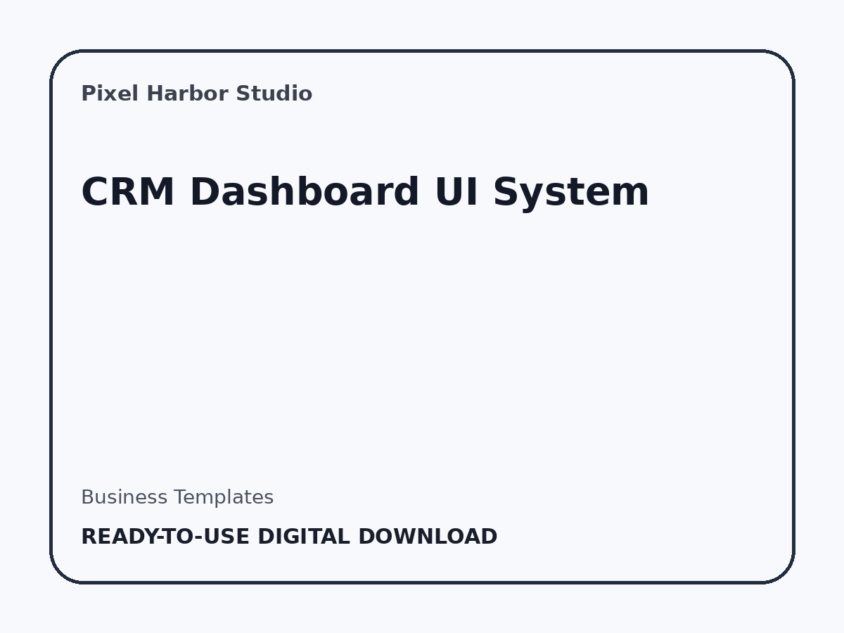 CRM Dashboard UI System