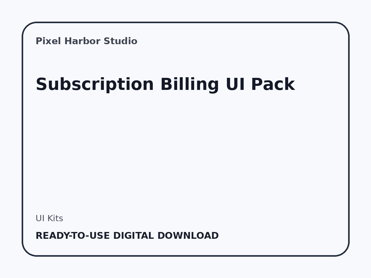 Subscription Billing UI Pack