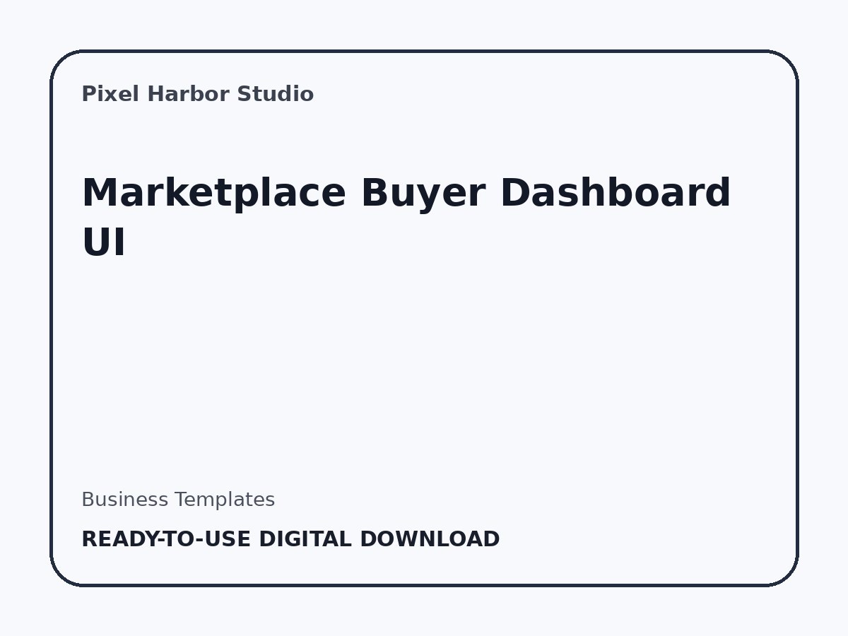 Marketplace Buyer Dashboard UI