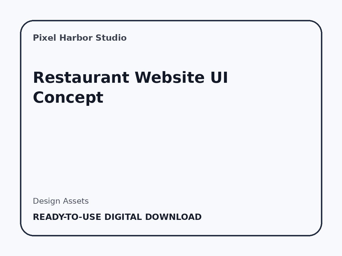Restaurant Website UI Concept