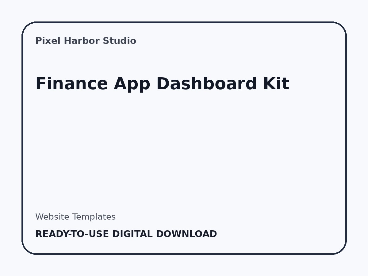 Finance App Dashboard Kit