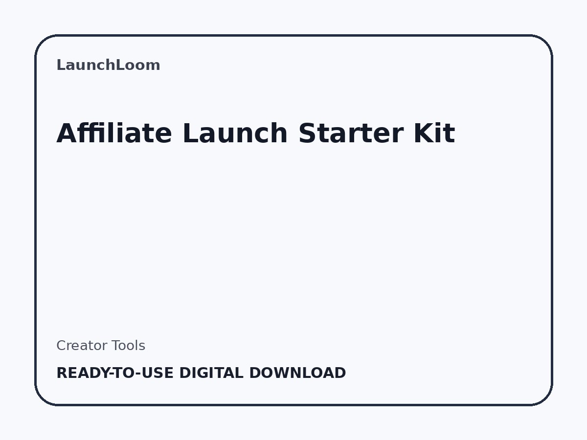Affiliate Launch Starter Kit