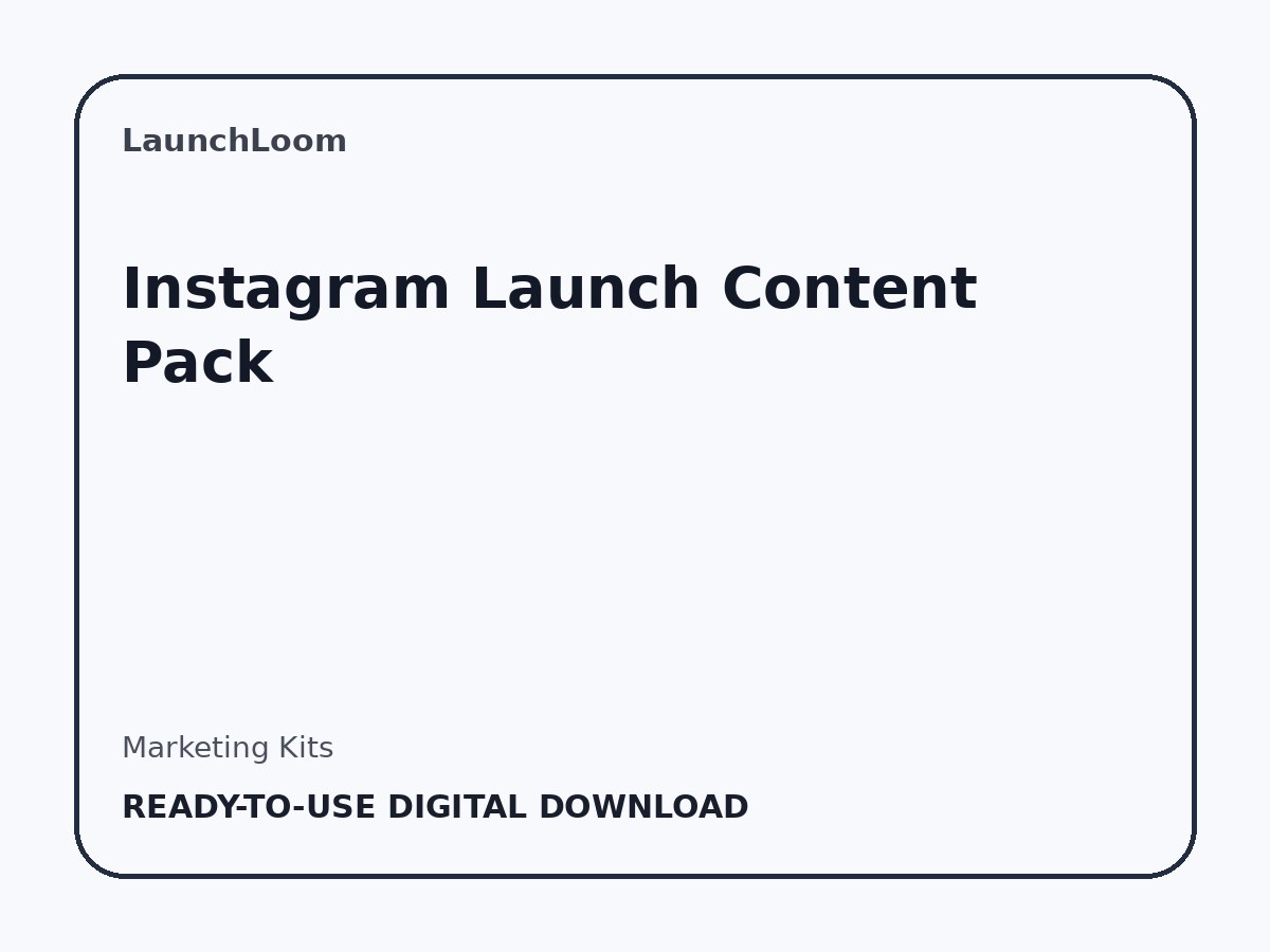 Instagram Launch Content Pack