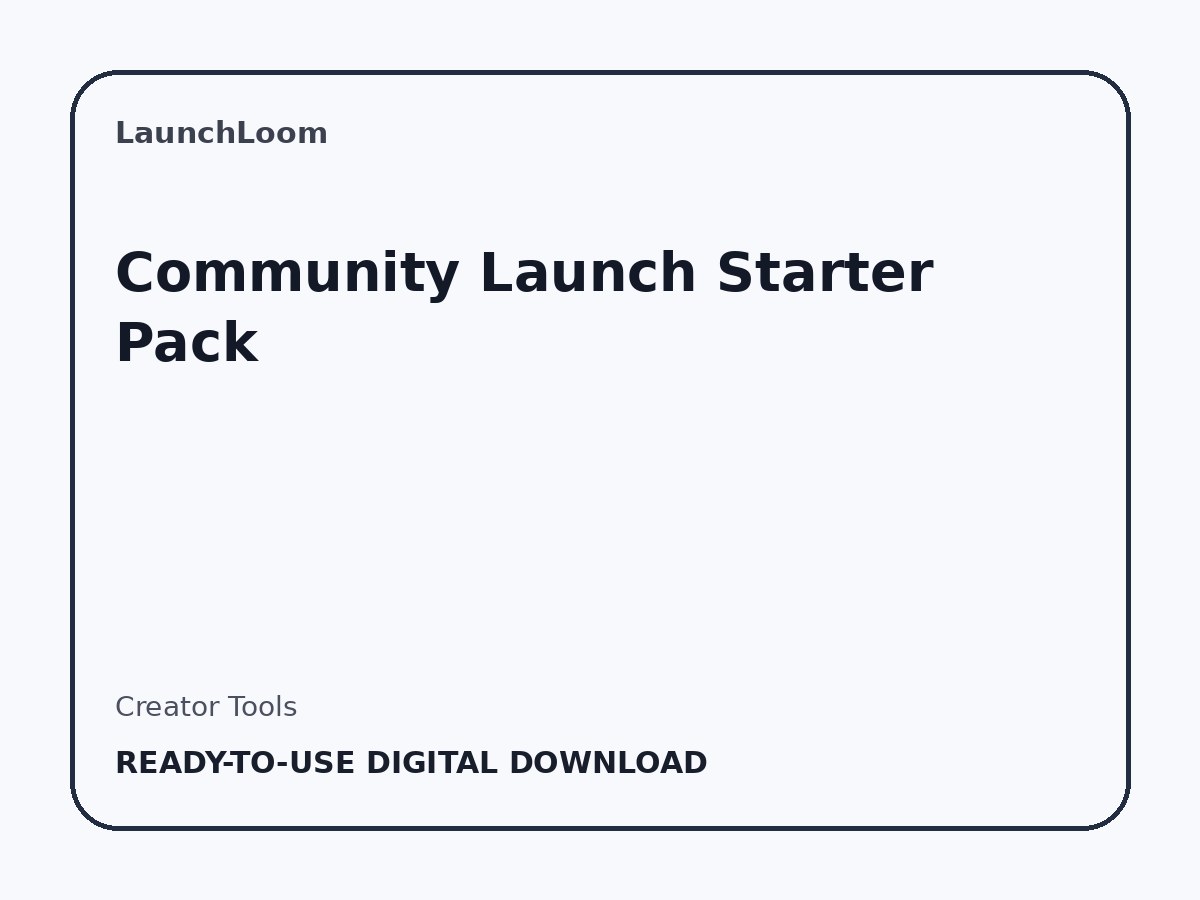 Community Launch Starter Pack