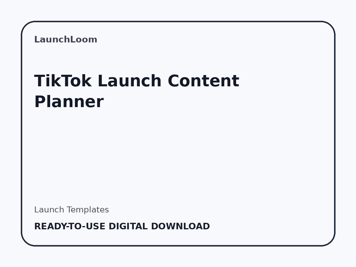 TikTok Launch Content Planner