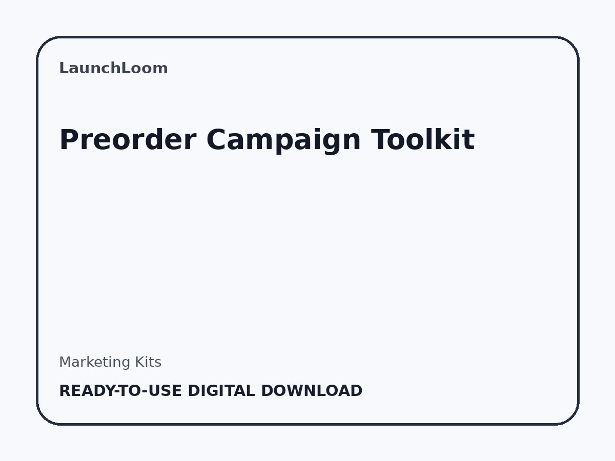 Preorder Campaign Toolkit
