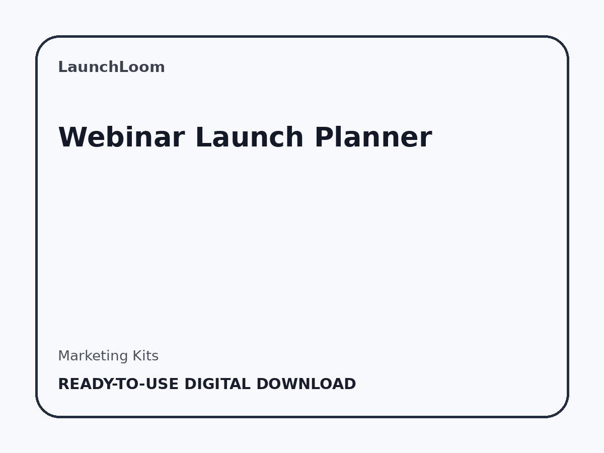 Webinar Launch Planner