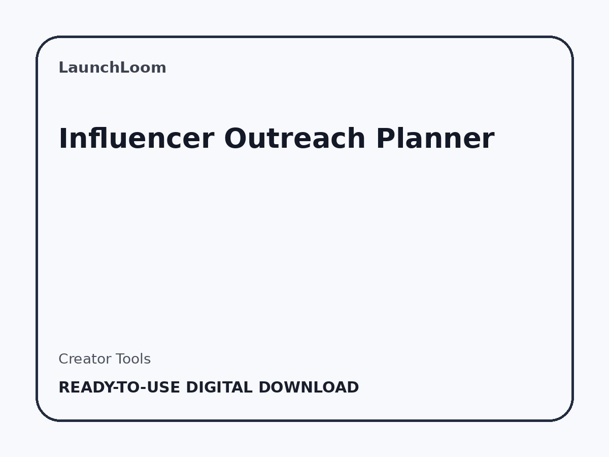 Influencer Outreach Planner