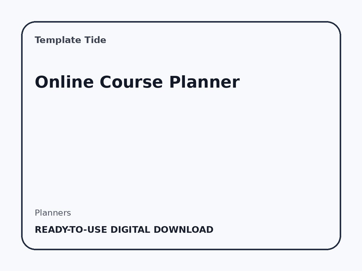 Online Course Planner