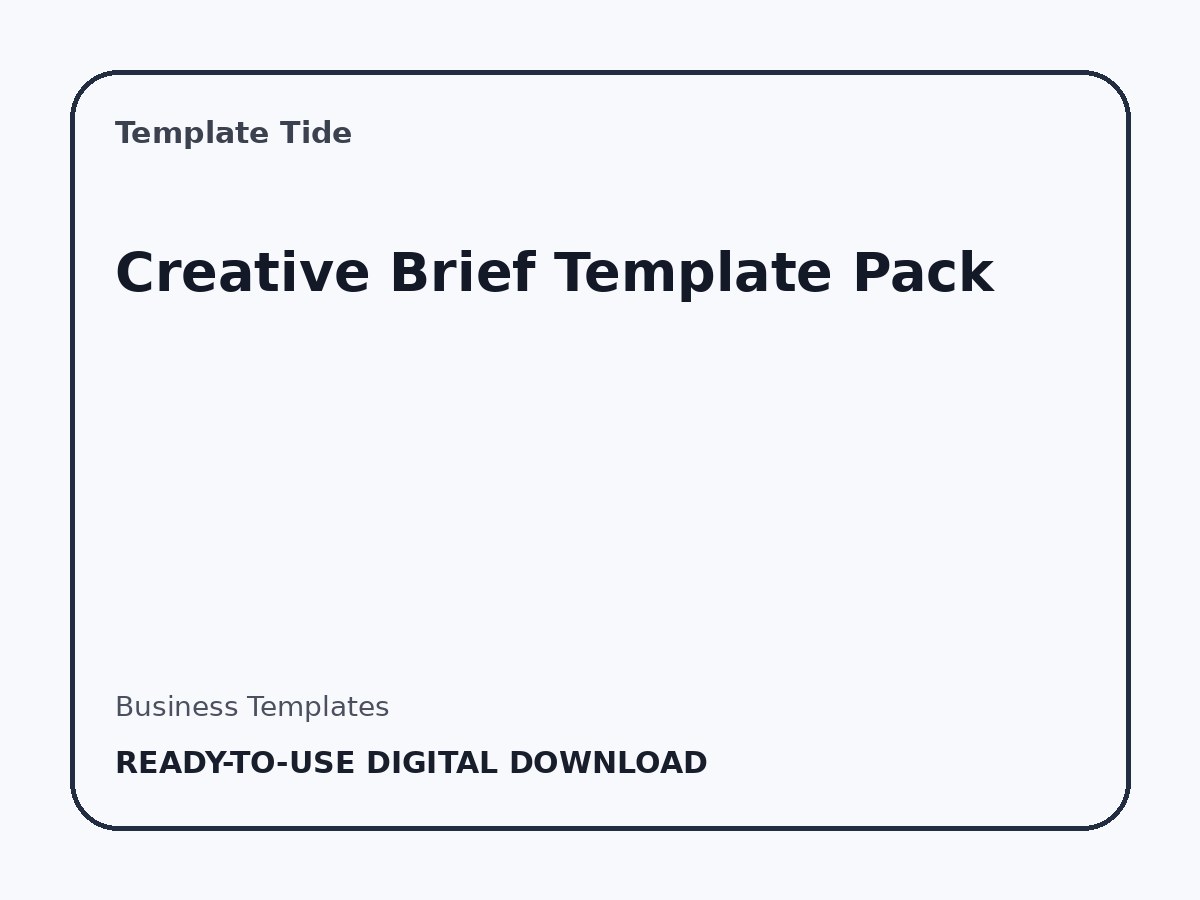 Creative Brief Template Pack