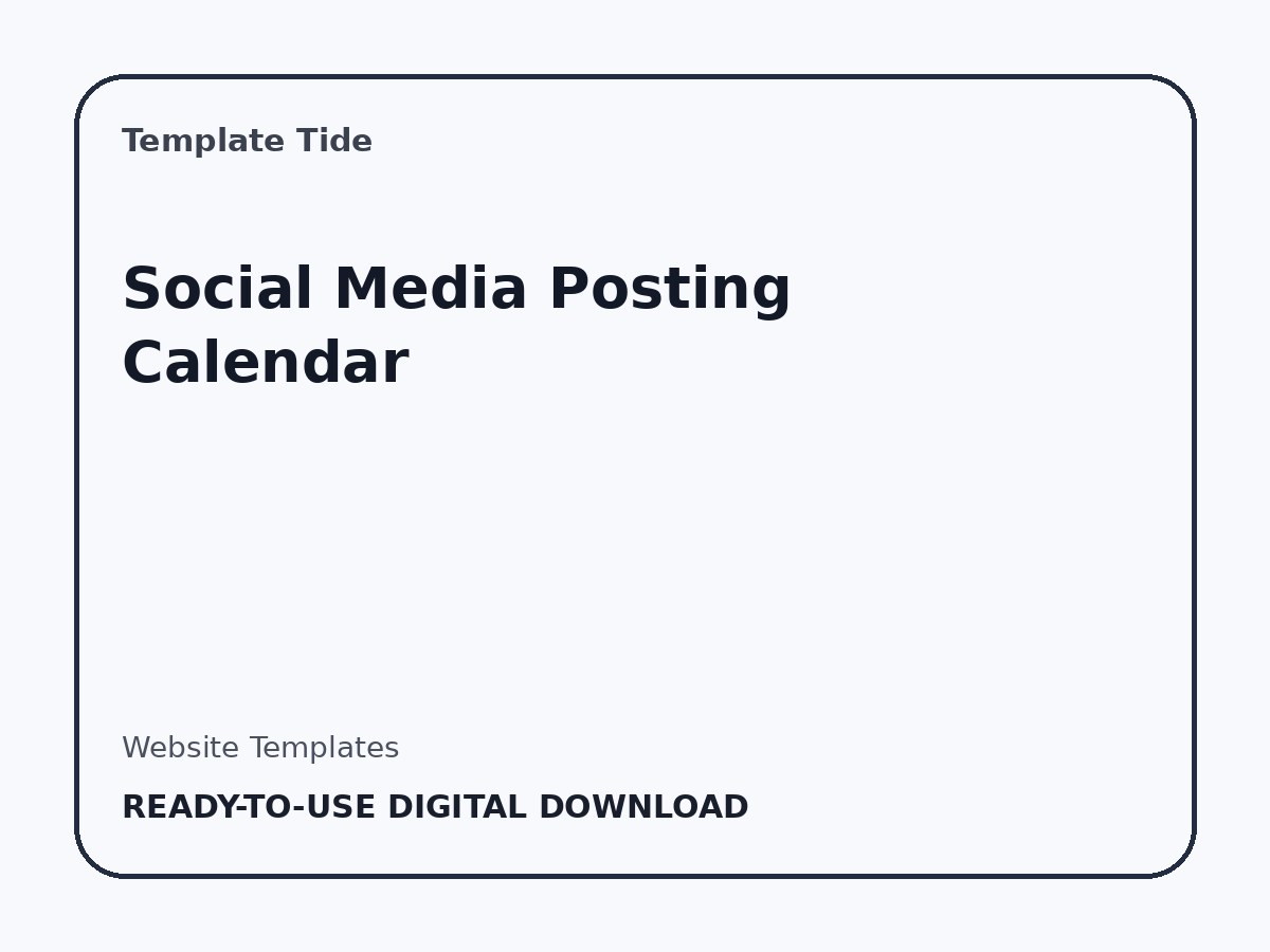 Social Media Posting Calendar