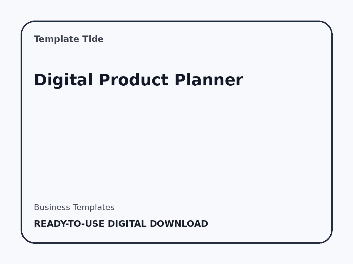 Digital Product Planner