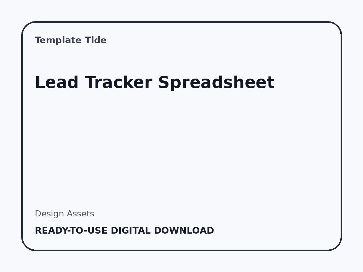 Lead Tracker Spreadsheet