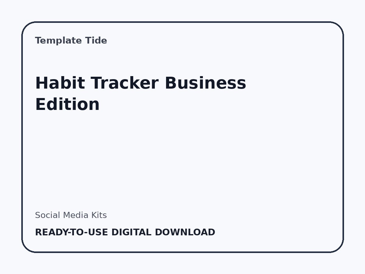 Habit Tracker Business Edition