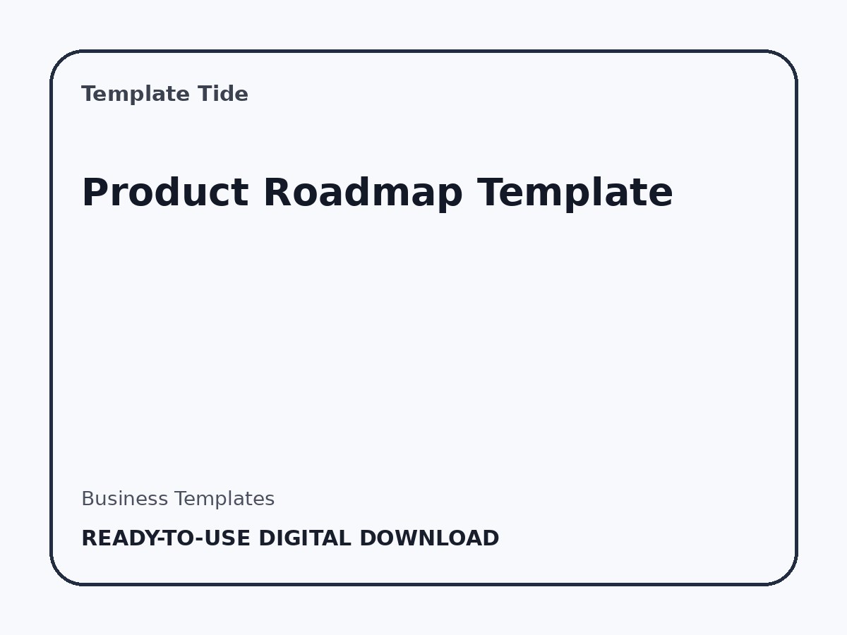Product Roadmap Template