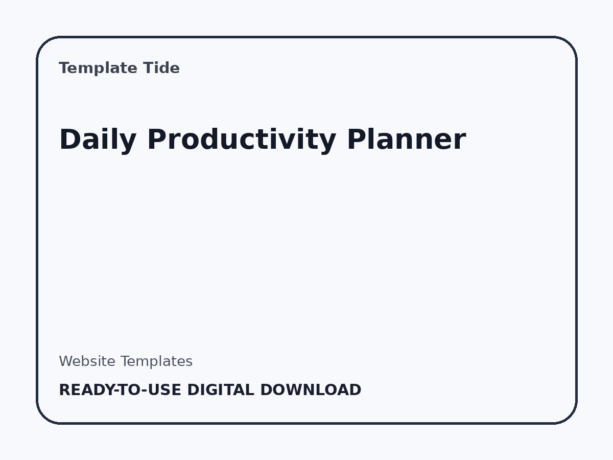 Daily Productivity Planner