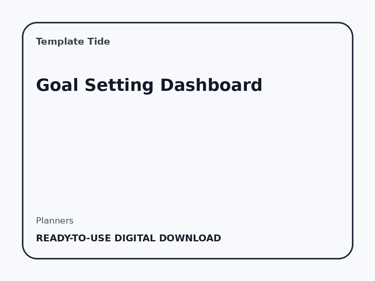 Goal Setting Dashboard