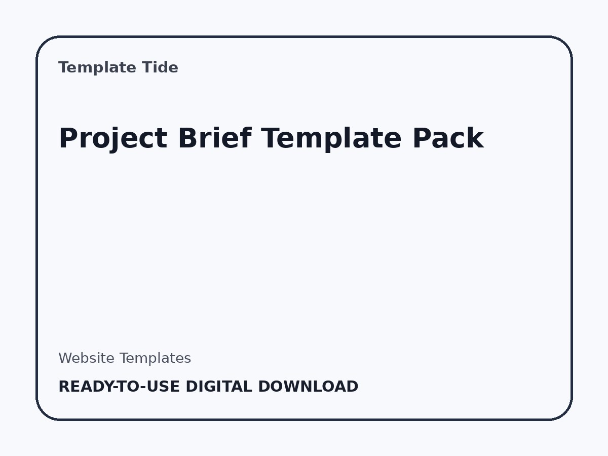 Project Brief Template Pack