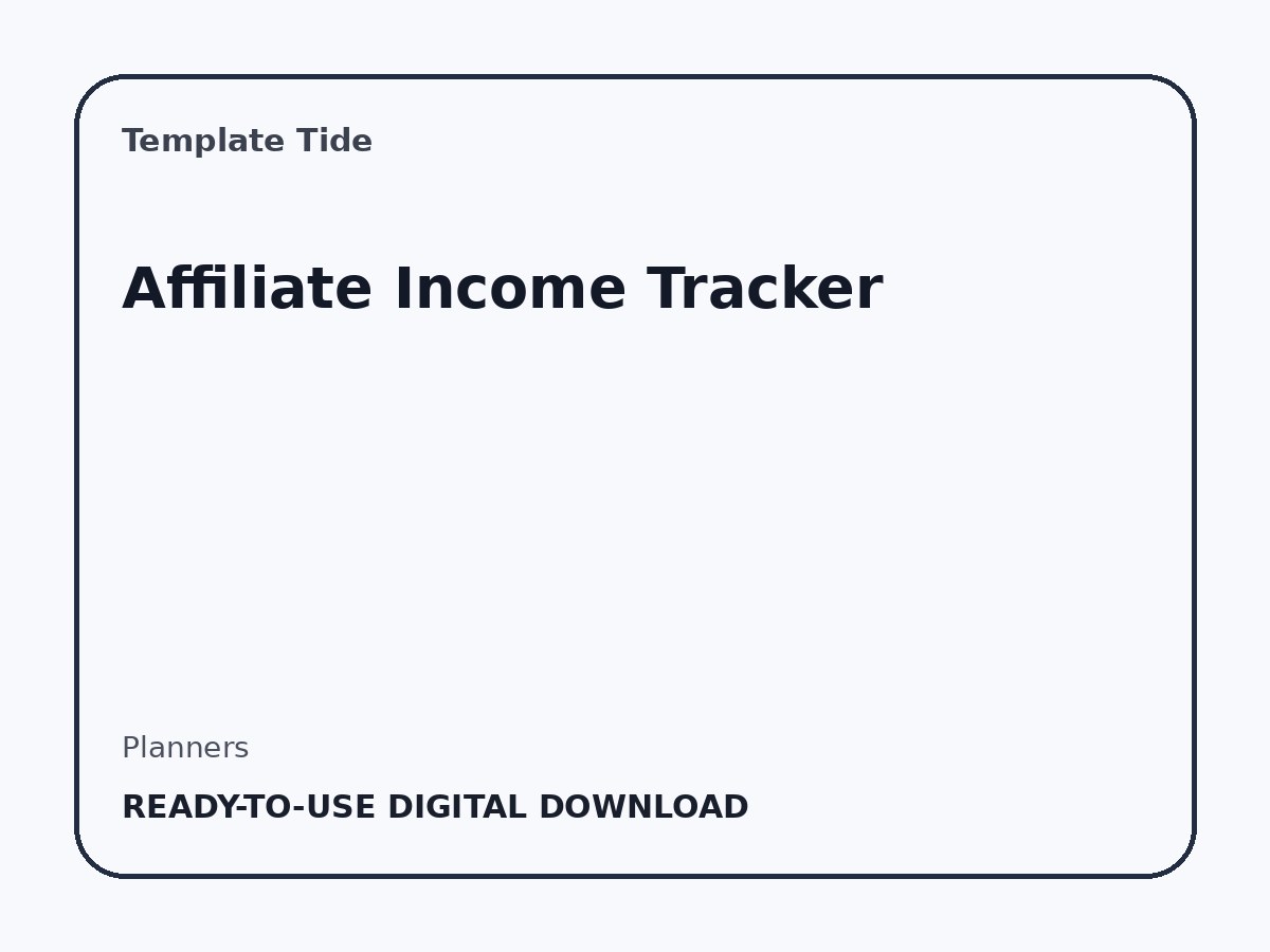 Affiliate Income Tracker