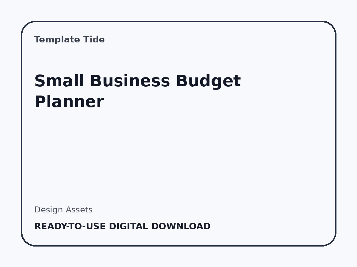 Small Business Budget Planner