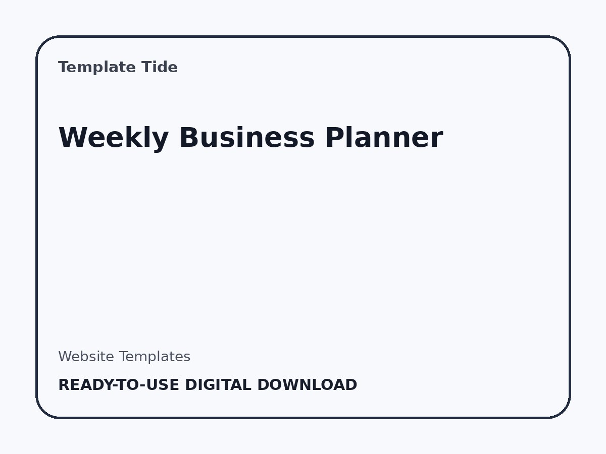 Weekly Business Planner