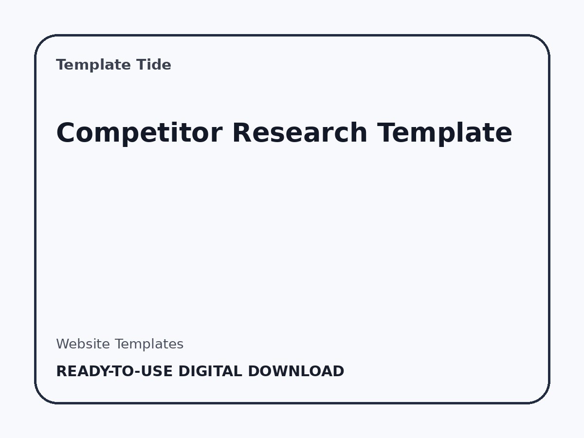 Competitor Research Template