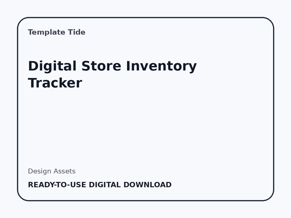 Digital Store Inventory Tracker
