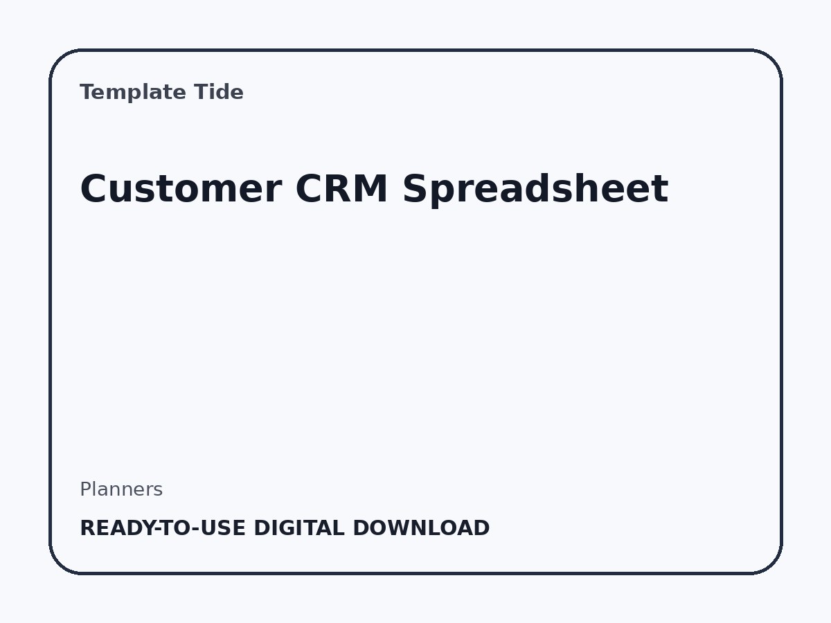 Customer CRM Spreadsheet